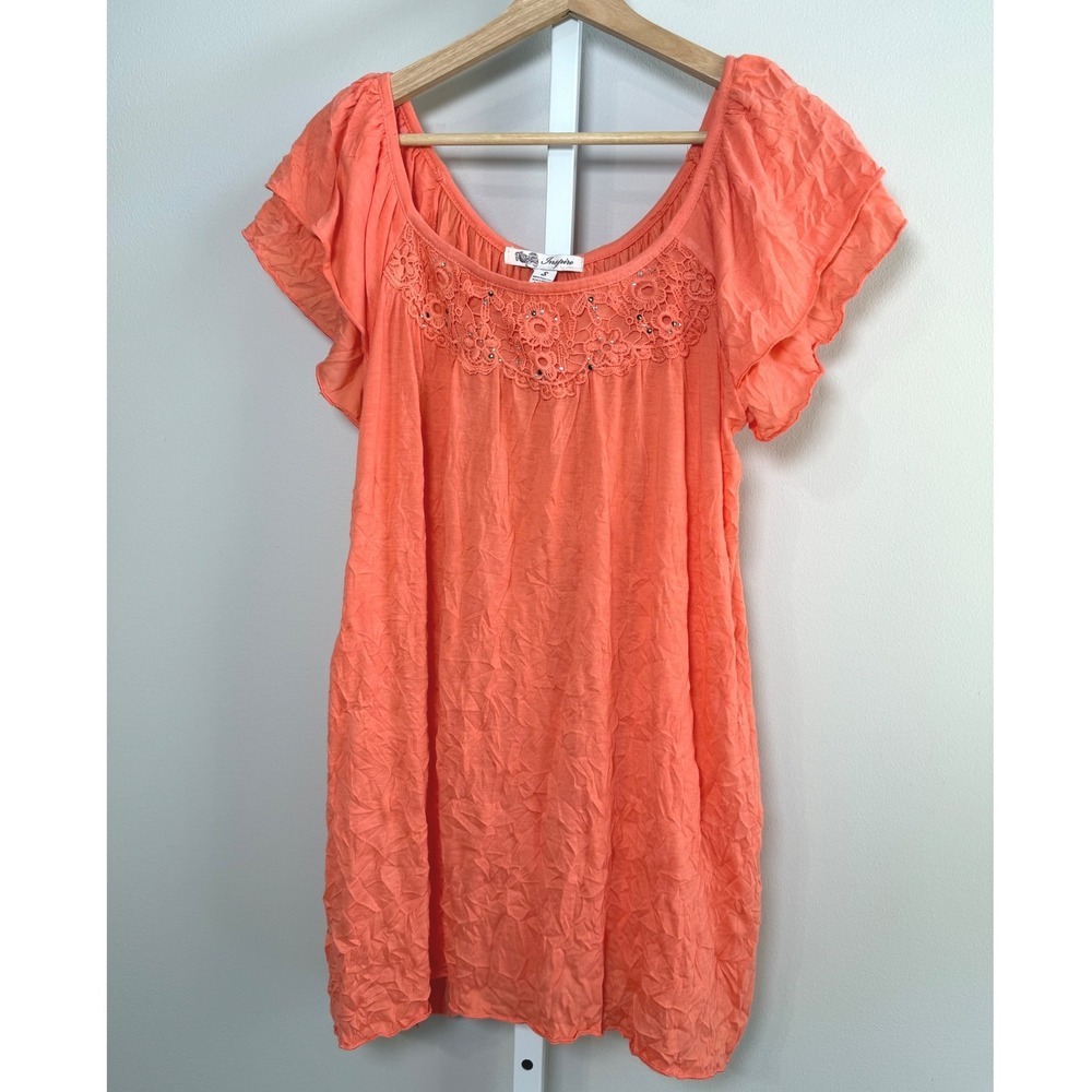 Y2K Fairy Pumpkin Orange Dress Babydoll Fall Festival Boho Gypsy Cottage 90s‎ S